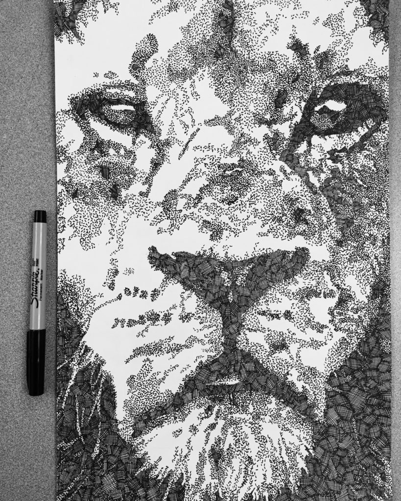 Lion Pointillism